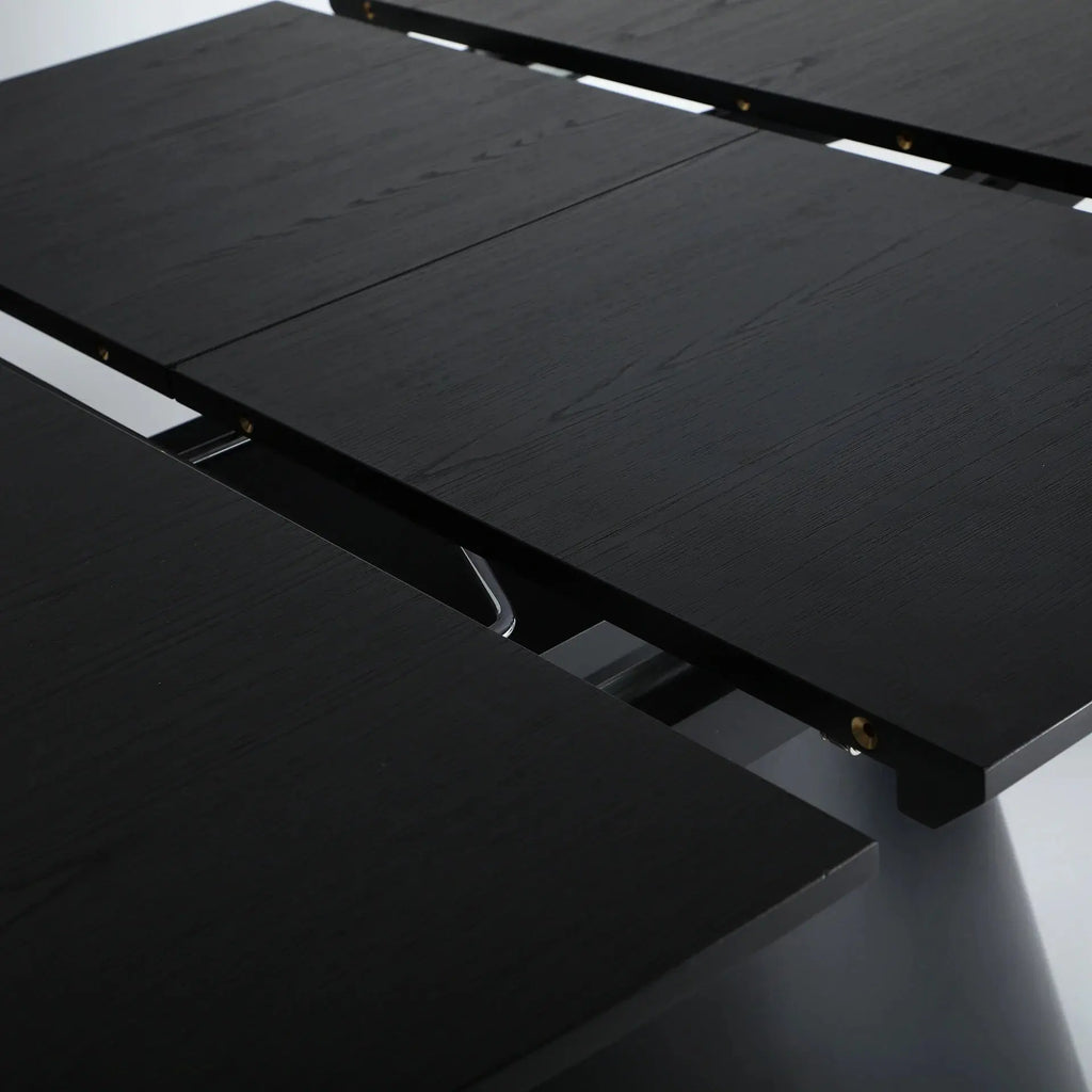 Table Extensible de Salle à Manger en Mélanine et Bois MDF Noir LIZANT - 160 x 100 cm KODU