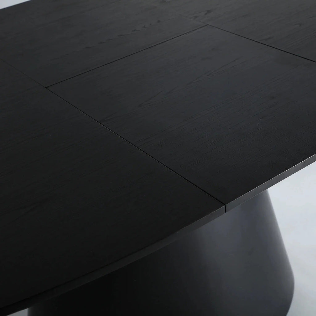 Table Extensible de Salle à Manger en Mélanine et Bois MDF Noir LIZANT - 160 x 100 cm KODU