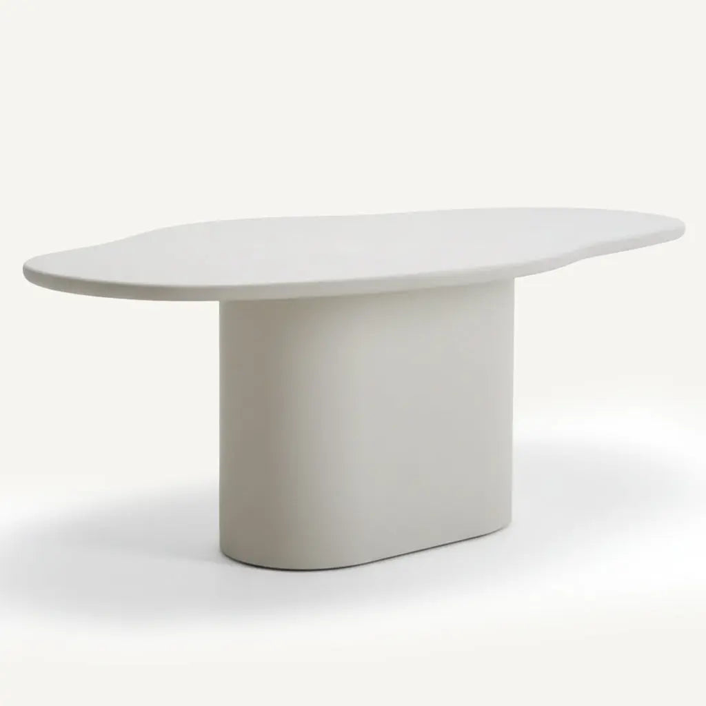 Table à Manger Asymétrique en Béton Ciré AURA - De 160 à 220 cm Hawali Home