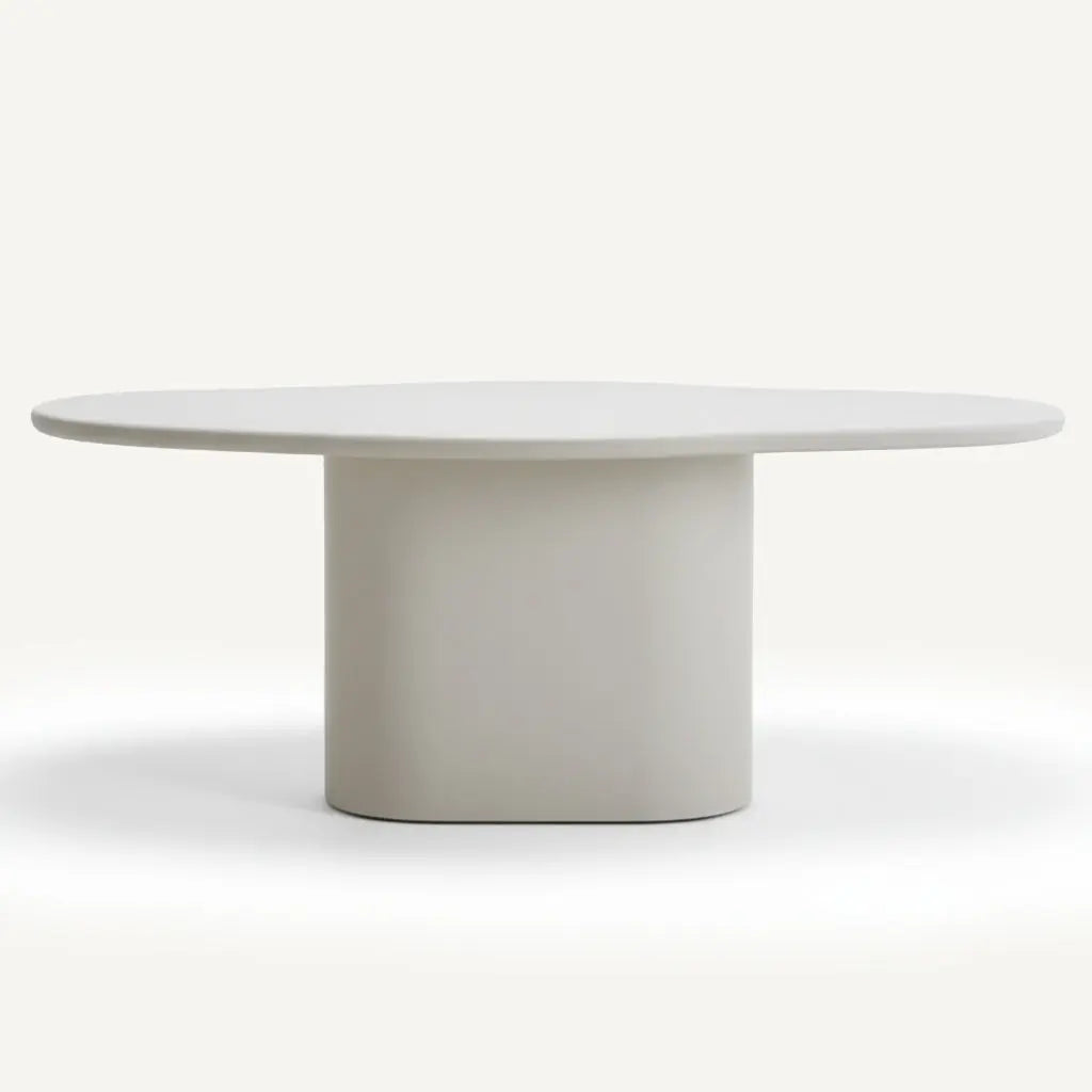 Table à Manger Asymétrique en Béton Ciré AURA - De 160 à 220 cm Hawali Home