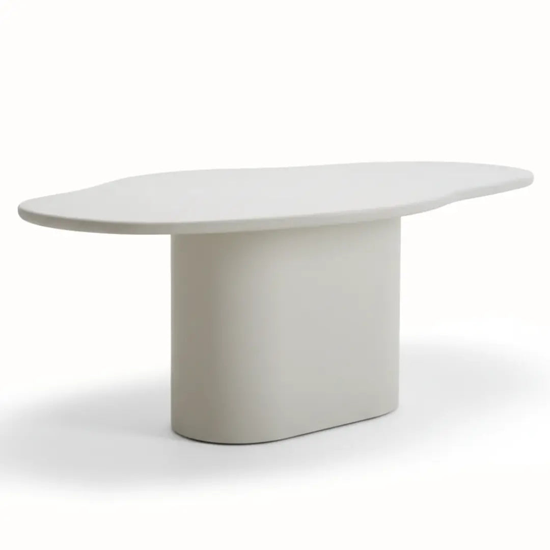 Table à Manger Asymétrique en Béton Ciré AURA - De 160 à 220 cm Hawali Home