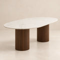 Table à manger ovale en travertin ELENA – Hawali Home