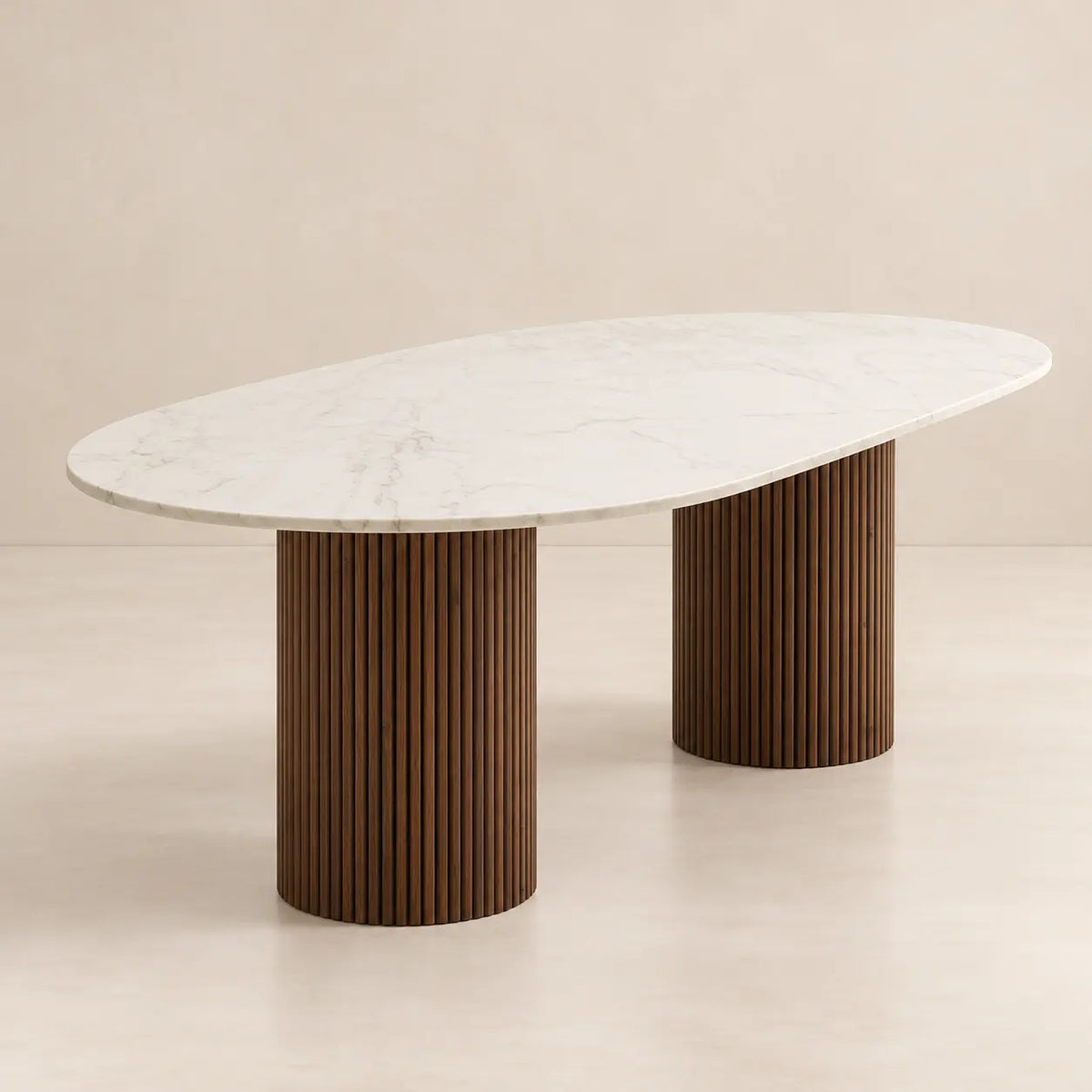 Table à manger ovale en travertin ELENA – Hawali Home