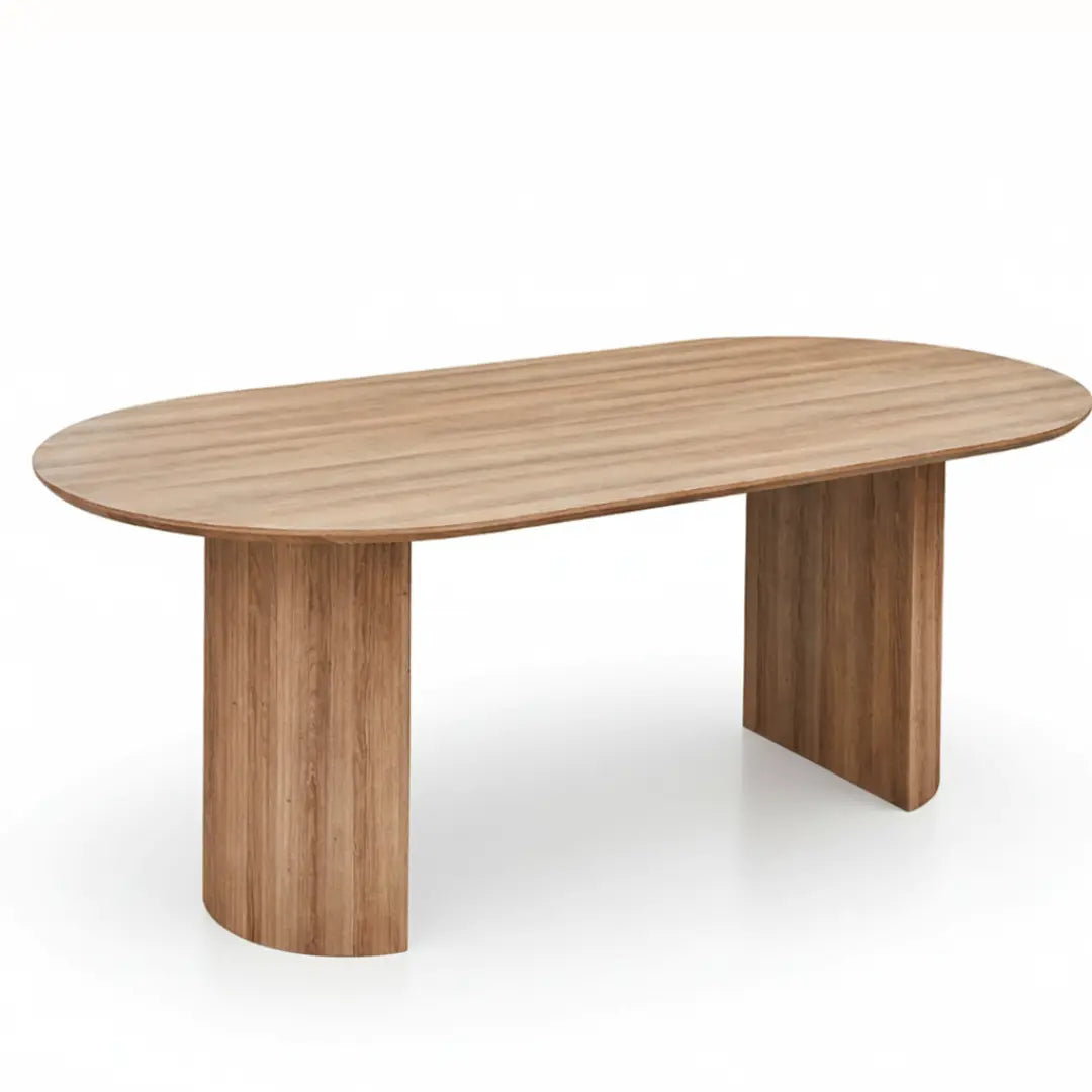 Table à Manger Ovale Effet Chêne Vieilli BALI - De 200 à 220 cm Hawali Home