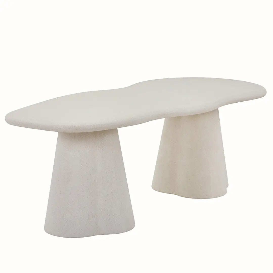 Table à Manger Ovale Effet Ciment LENA - 220 cm Rousseau