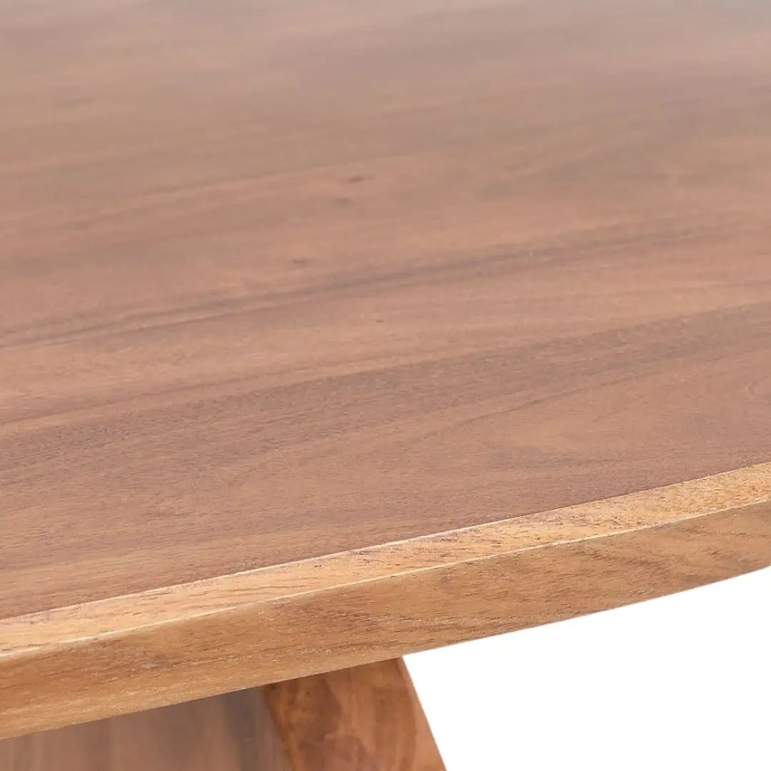 Table à Manger Ovale en Bois Massif BAÏA Brun clair - 200 x 100 cm Hawali Home