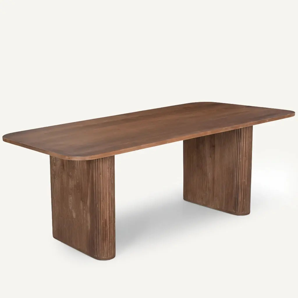 Table à Manger Ovale en Bois de Manguier Brun Clair WOODY - 200 cm Hawali Home