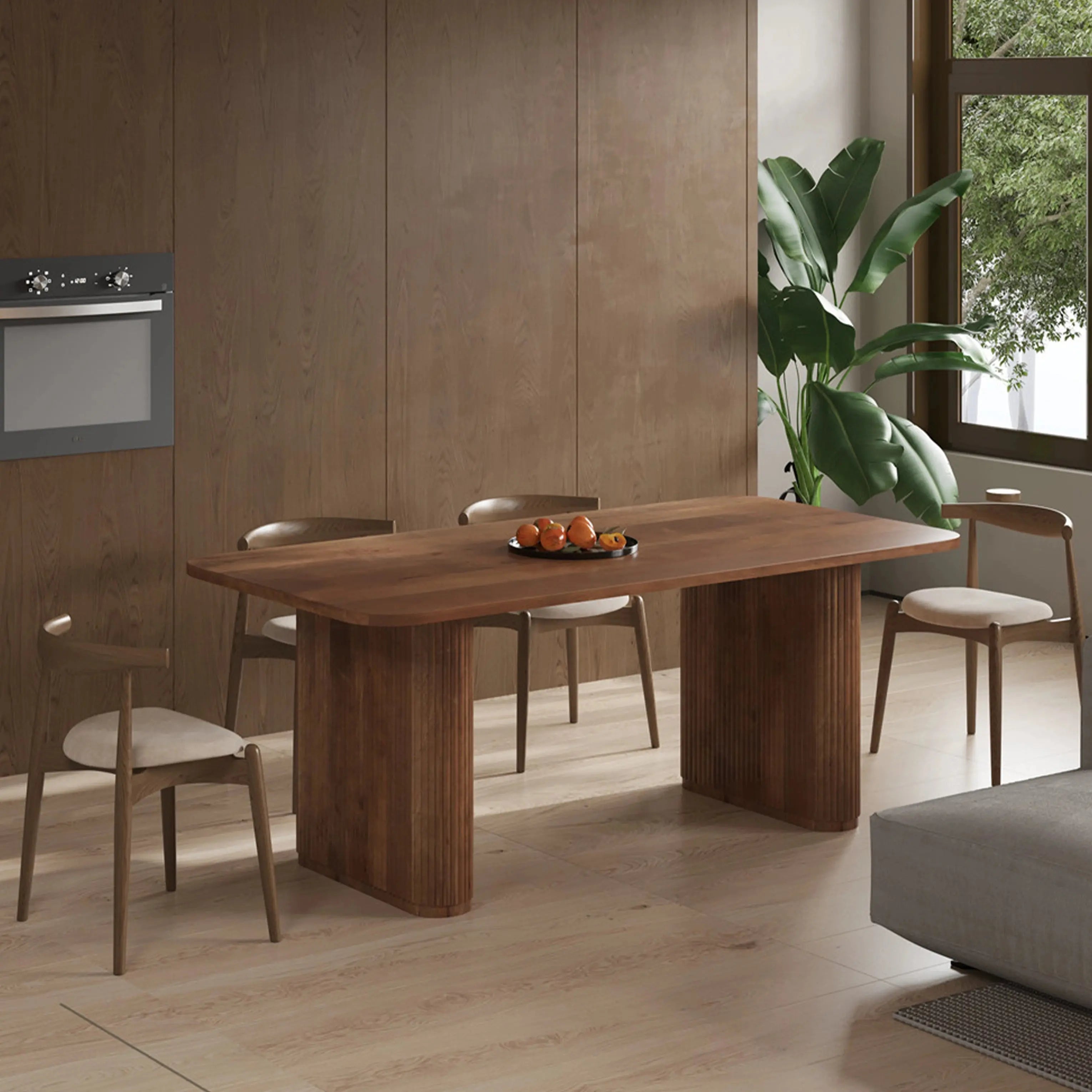 Table à Manger Ovale en Bois de Manguier Brun Clair WOODY - 200 cm Hawali Home