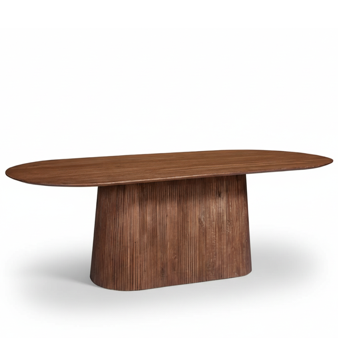 Table à Manger Ovale en Bois de Manguier MASSIVA - 200 à 230 cm Hawali Home