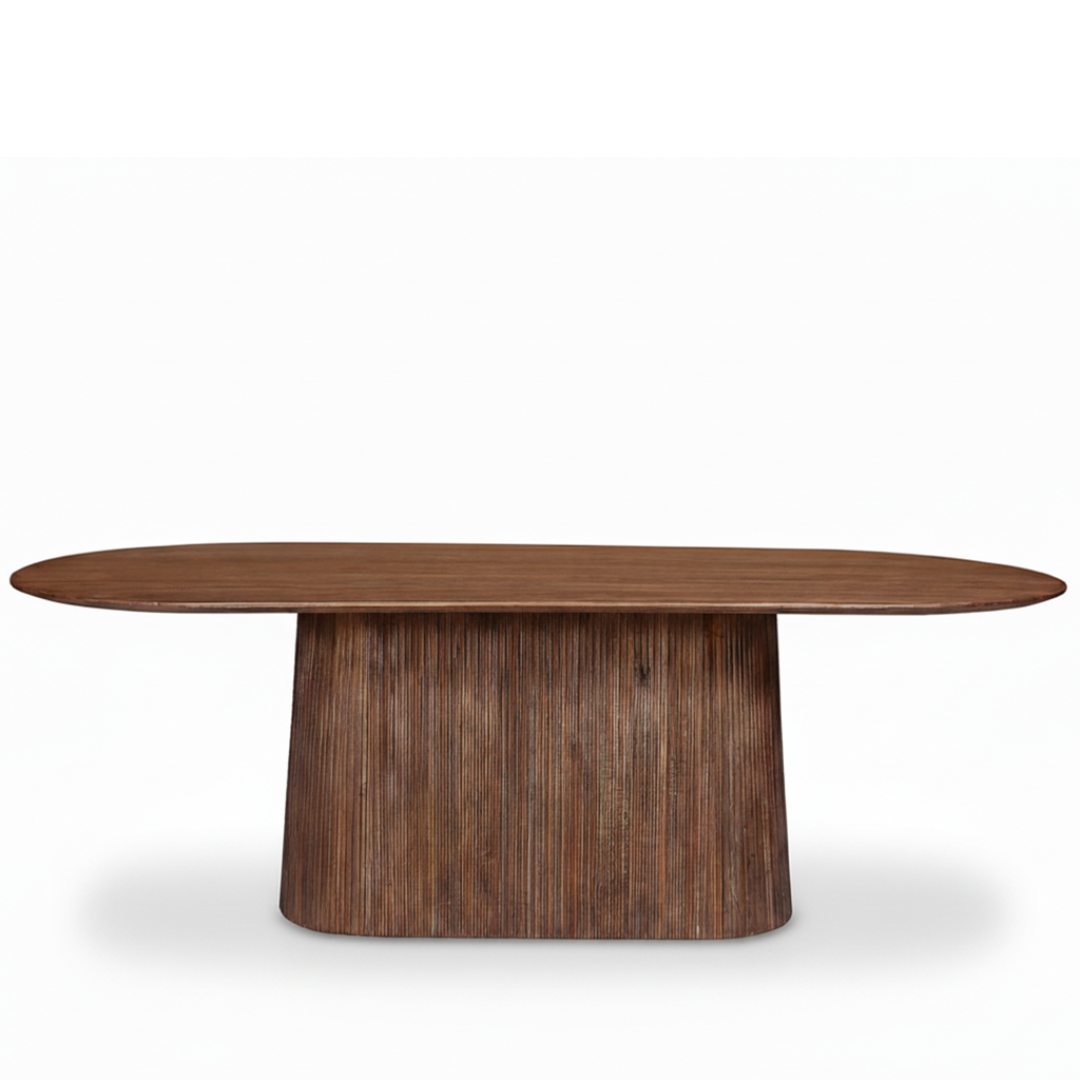 Table à Manger Ovale en Bois de Manguier MASSIVA - 200 à 230 cm Hawali Home