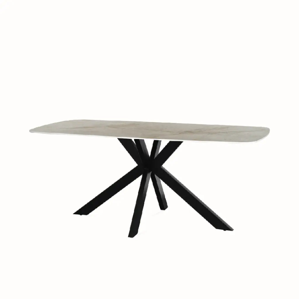 Table à Manger Ovale en Pierre Frittée AXIA - 180 x 90 cm Rousseau