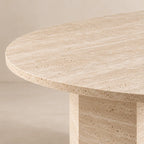 Table à Manger Ovale en Travertin ELEGENCIA - De 160 à 220 cm Hawali Home