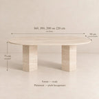 Table à Manger Ovale en Travertin ELEGENCIA - De 160 à 220 cm Hawali Home