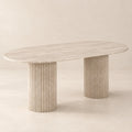 Table à manger ovale en travertin MARY – Hawali Home