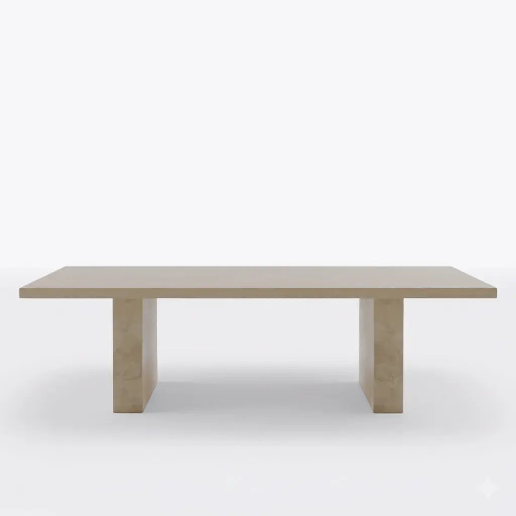 Table à Manger Rectangle en Travertin LAMYA - De 160 à 220 cm Hawali Home