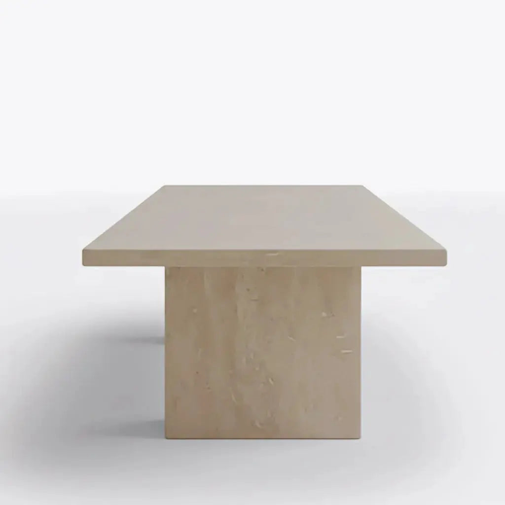 Table à Manger Rectangle en Travertin LAMYA - De 160 à 220 cm Hawali Home