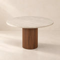 Table à manger ronde en travertin ELENA – Hawali Home