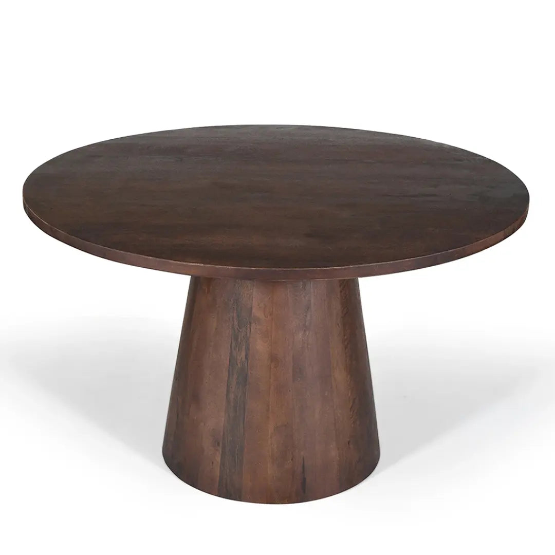 Table à Manger Ronde en Bois de Manguier DARK WOODY - 130 cm Rousseau
