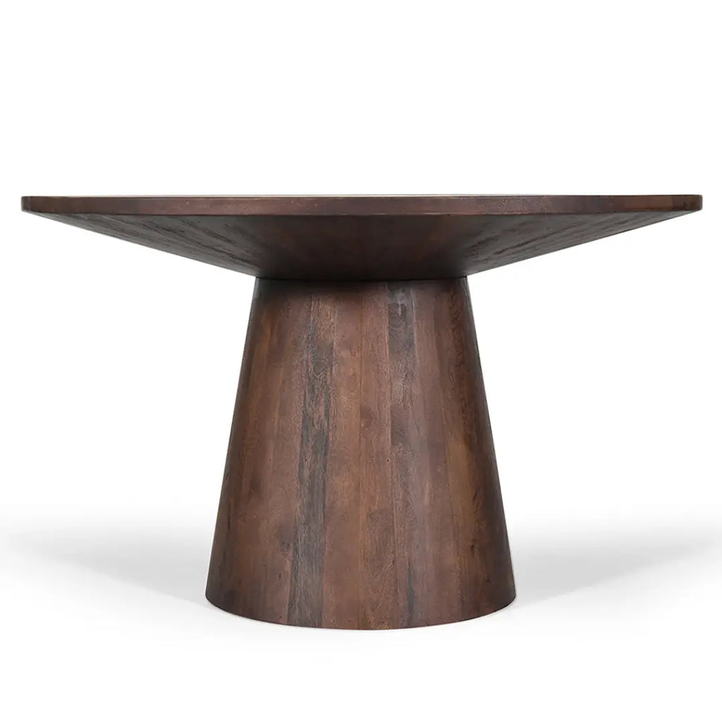 Table à Manger Ronde en Bois de Manguier DARK WOODY - 130 cm Rousseau