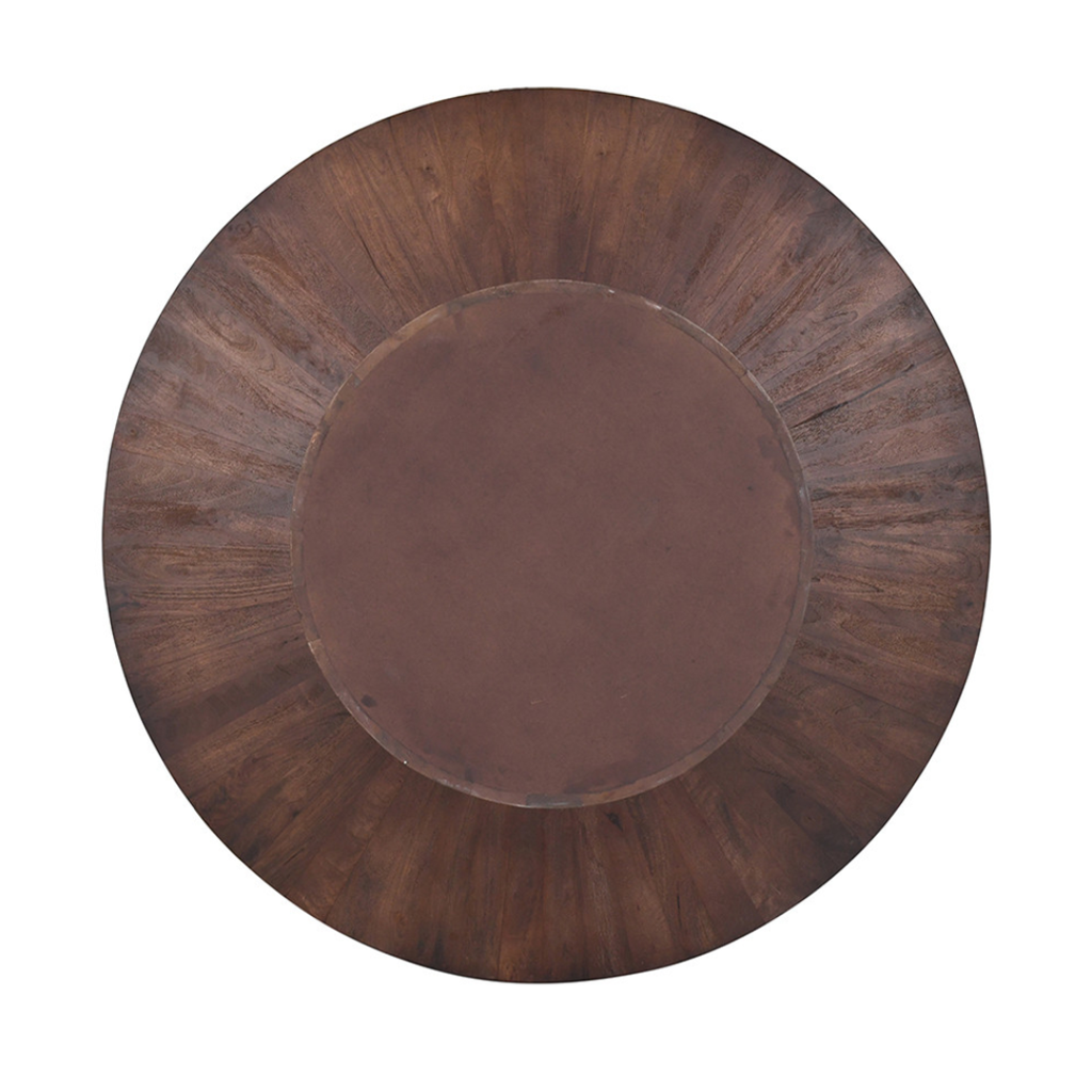 Table à Manger Ronde en Bois de Manguier DARK WOODY - 130 cm Rousseau