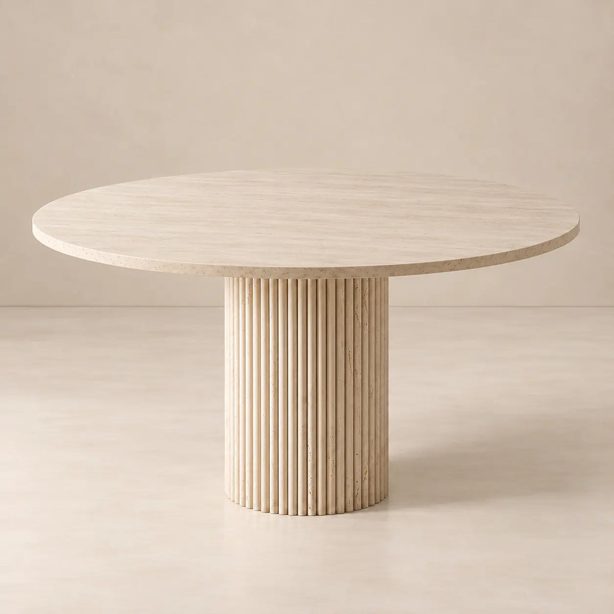 Table ronde travertin 6 personnes MARY – Hawali Home