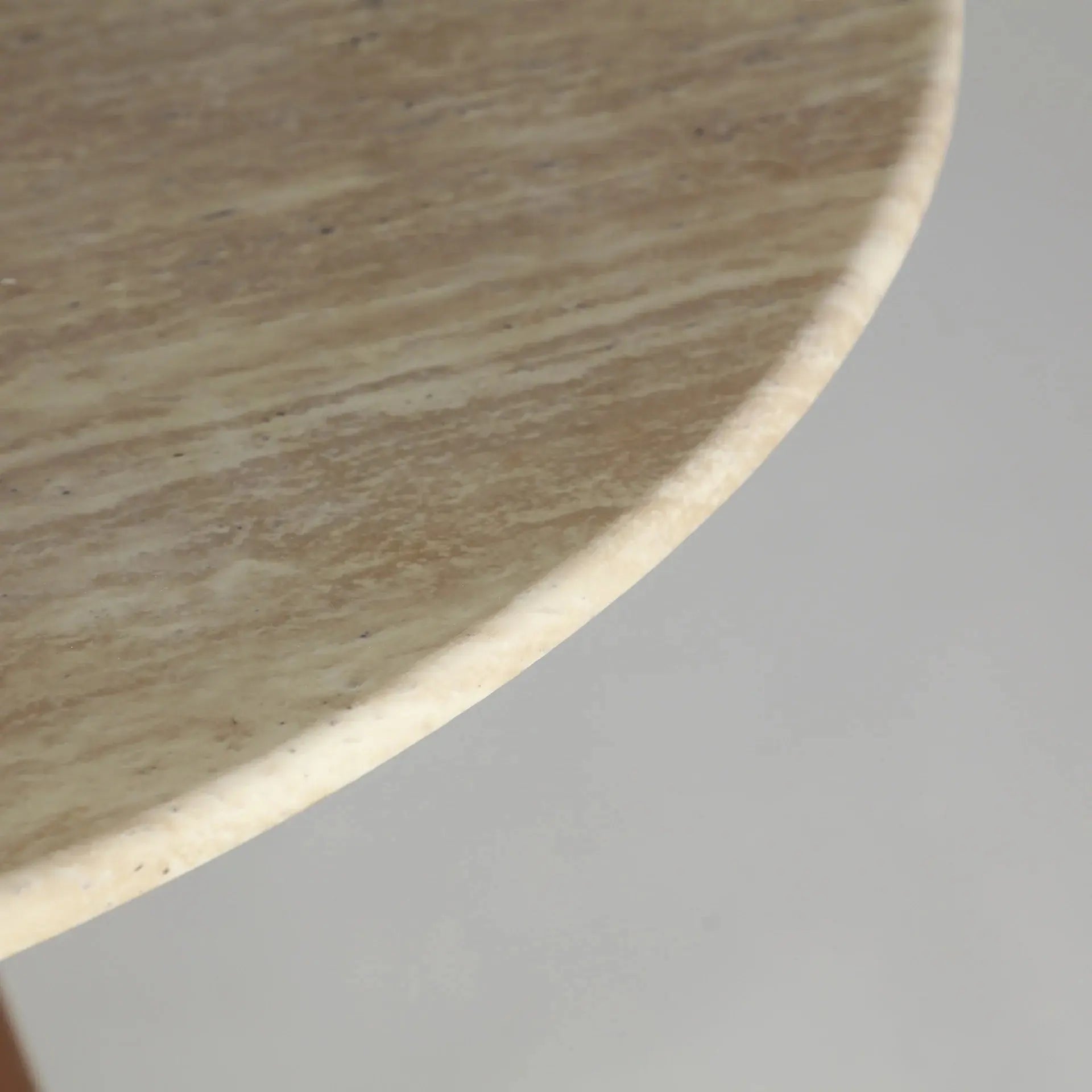 Table à Manger de Salon en Marbre Synthétique Beige DUNE - 120 cm KODU