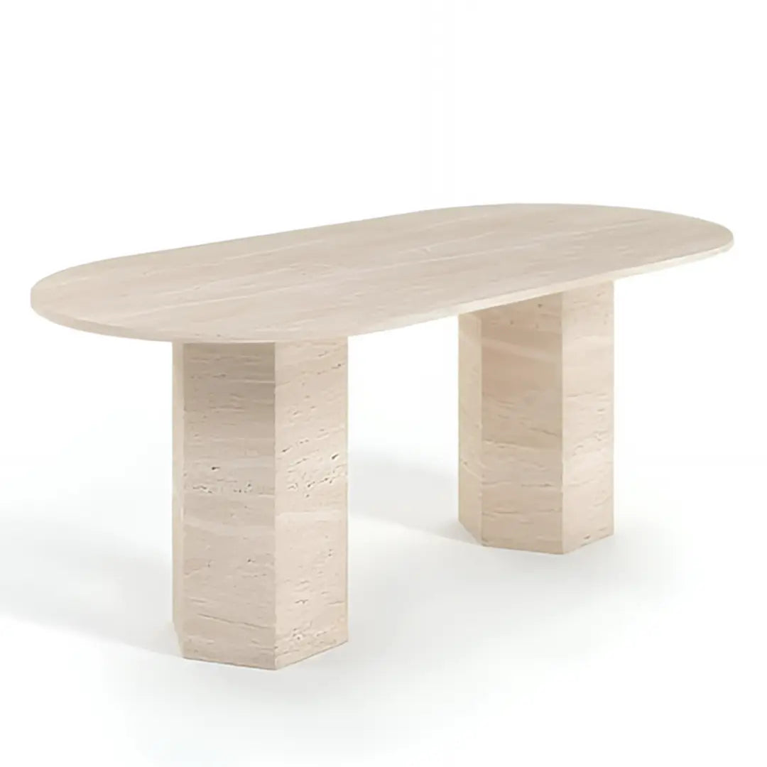 Table à manger en Travertin ELEGENCIA - De 160 à 220 cm Hawali Home