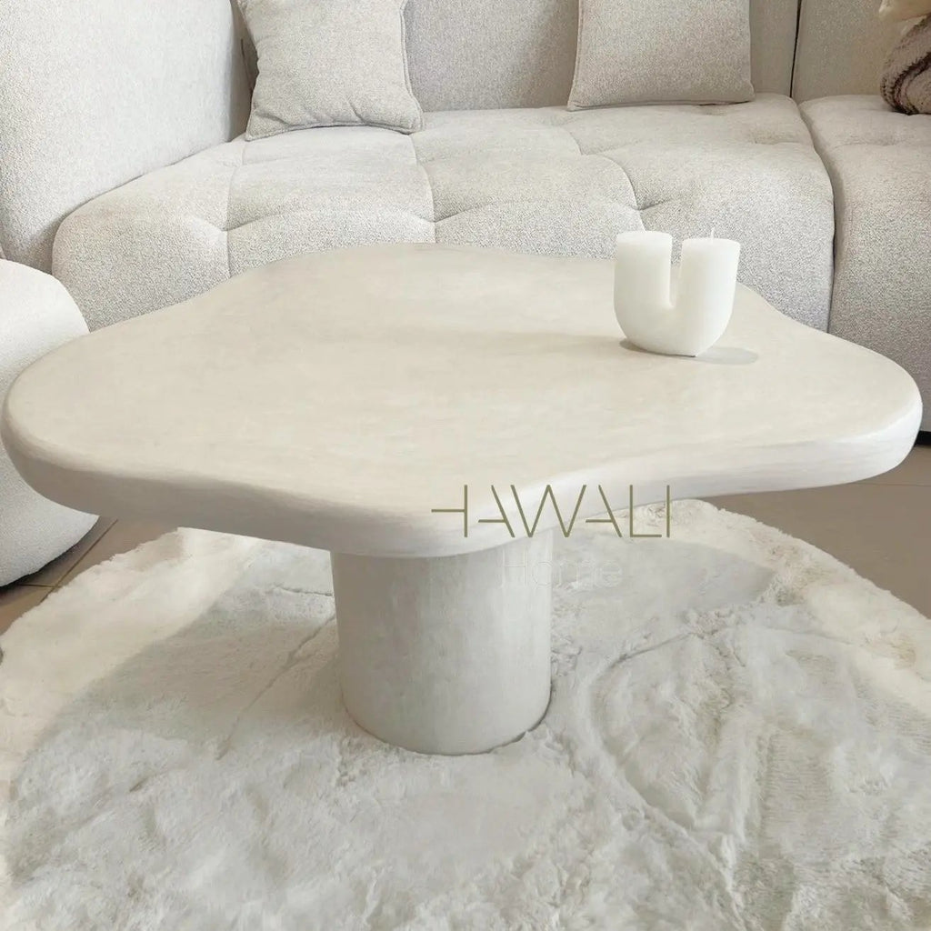 Table Basse Asymétrique en Béton Ciré PURE - De 70 à 100 cm Hawali Home