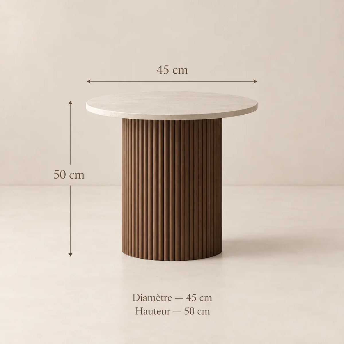 Table d'Appoint Ronde ELENA - 45 x 50 cm Hawali Home