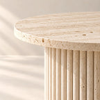 Table d'Appoint Ronde MARY en Travertin - 45 x 50 cm Hawali Home