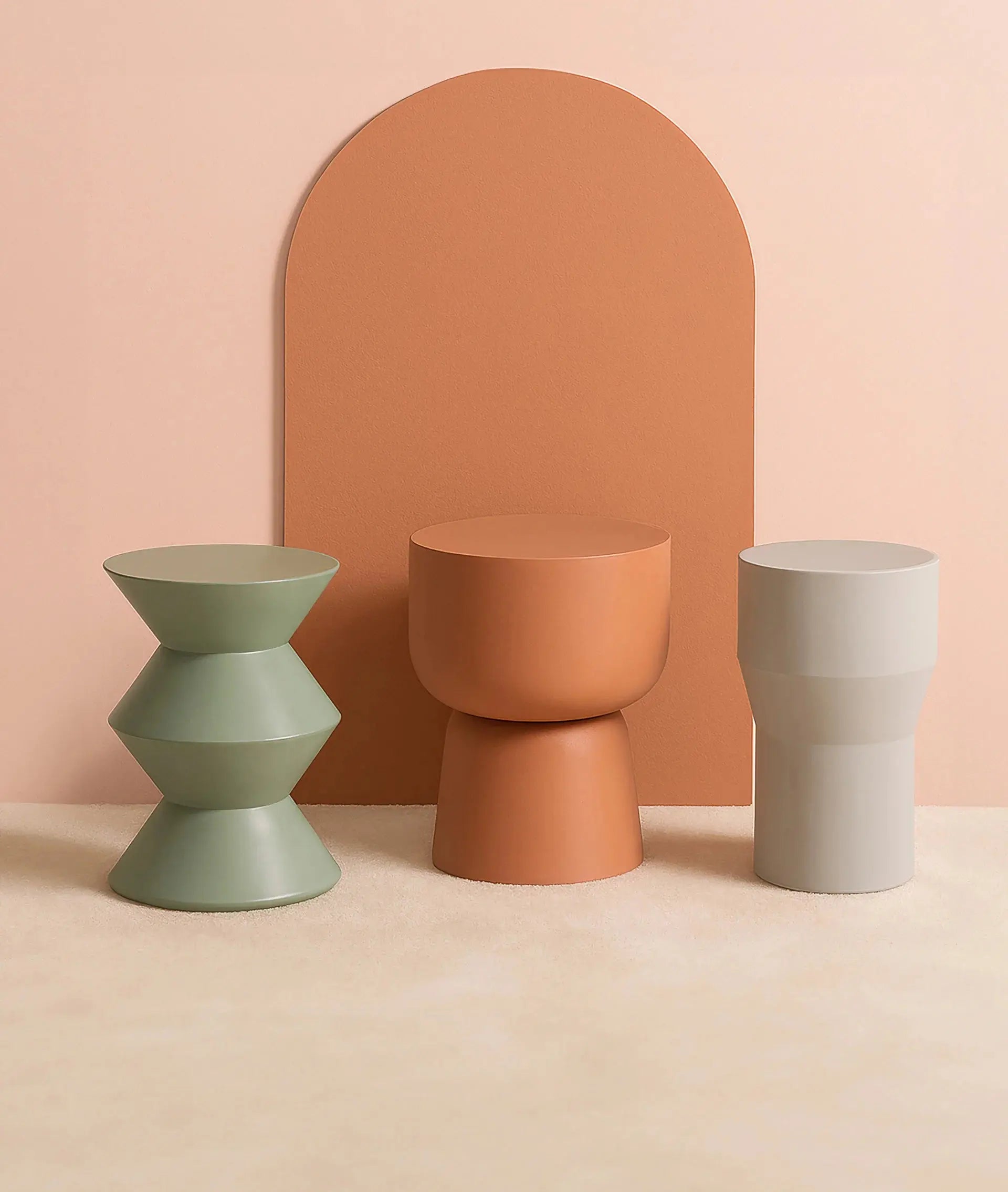 Table d'Appoint de Bout de Canapé en Béton Armé Vert MELLE - 36 cm KODU