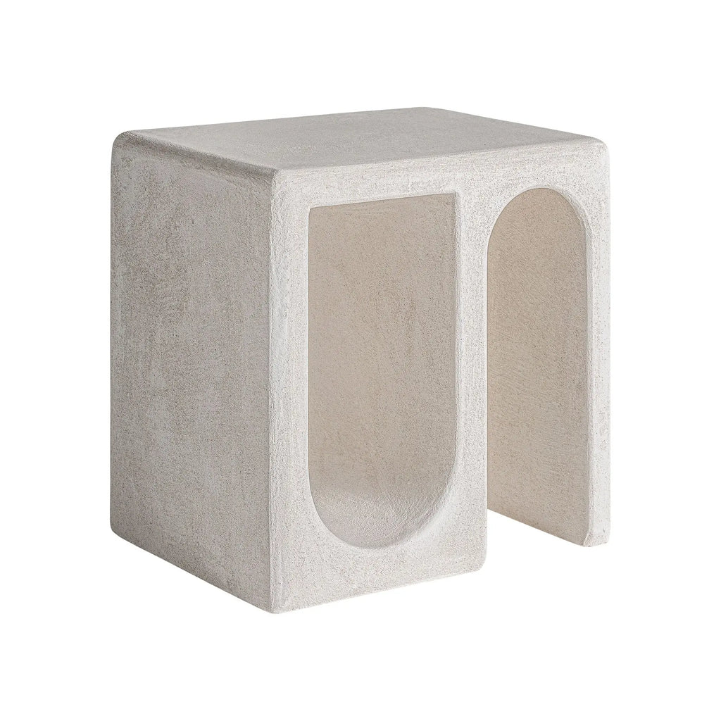 Table d'Appoint de Bout de Canapé en Bois MDF Blanc Cassé ARNSBERG - 48 cm KODU