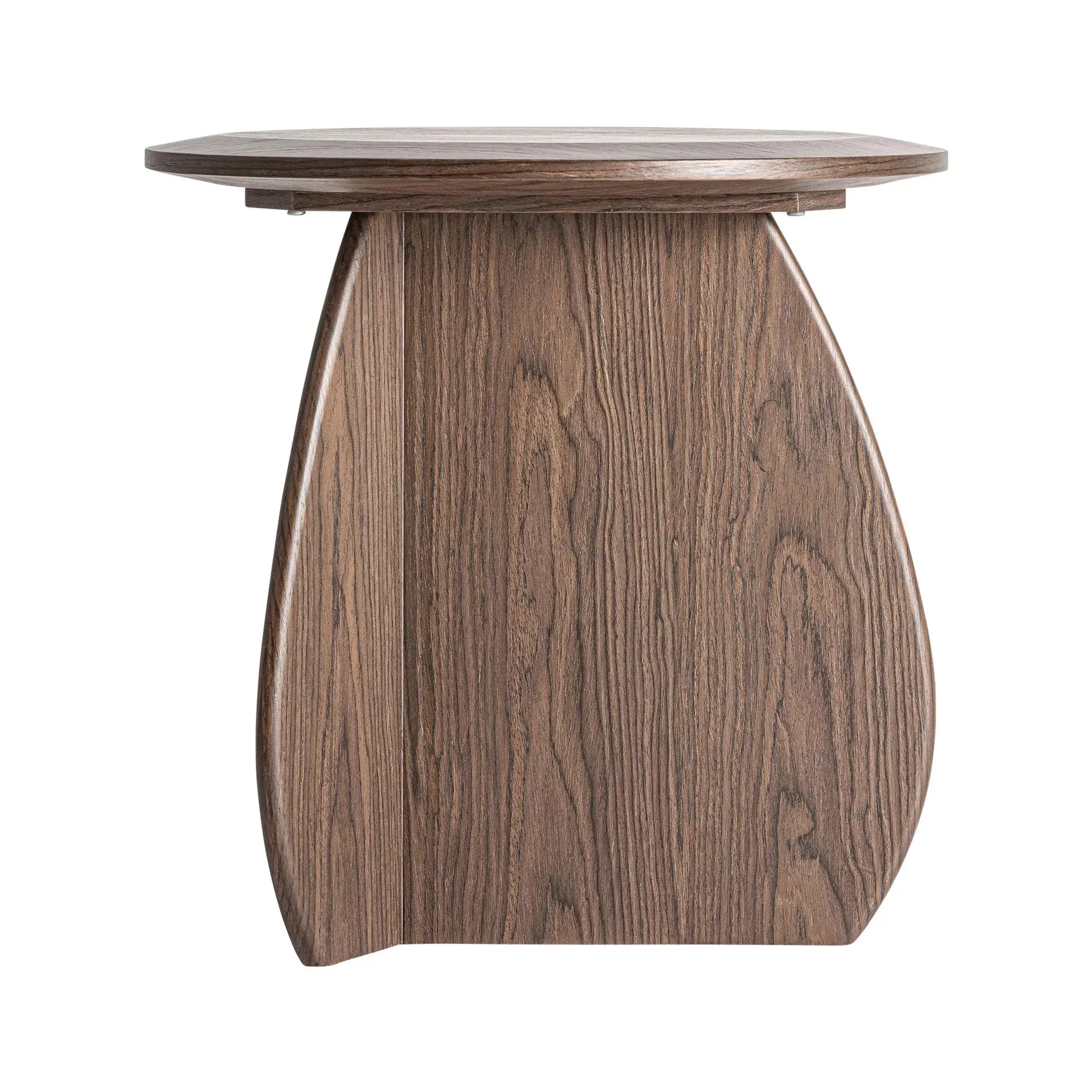 Table d'Appoint de Bout de Canapé en Bois MDF et Placage de Bois Marron ARKO - 50 cm KODU