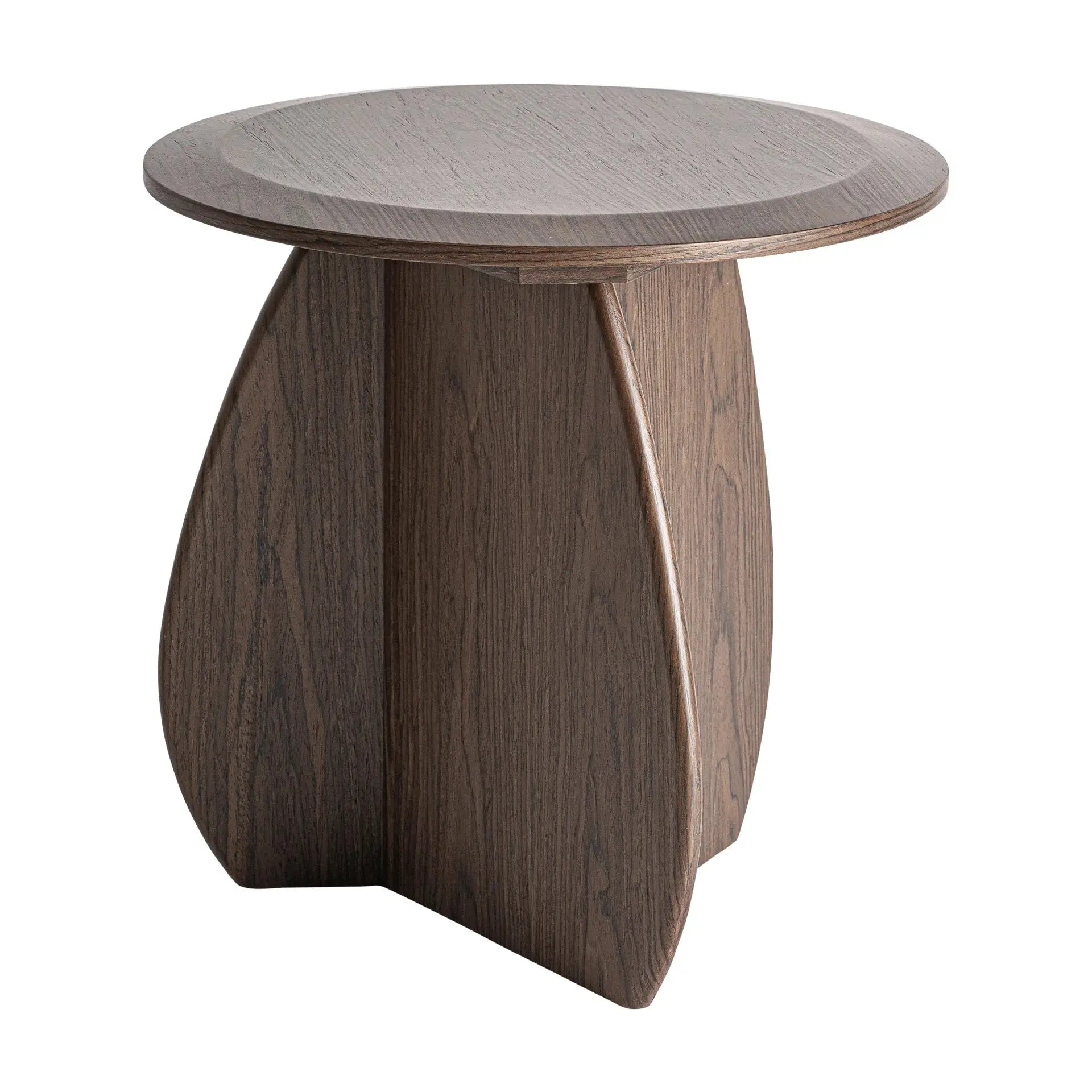 Table d'Appoint de Bout de Canapé en Bois MDF et Placage de Bois Marron ARKO - 50 cm KODU