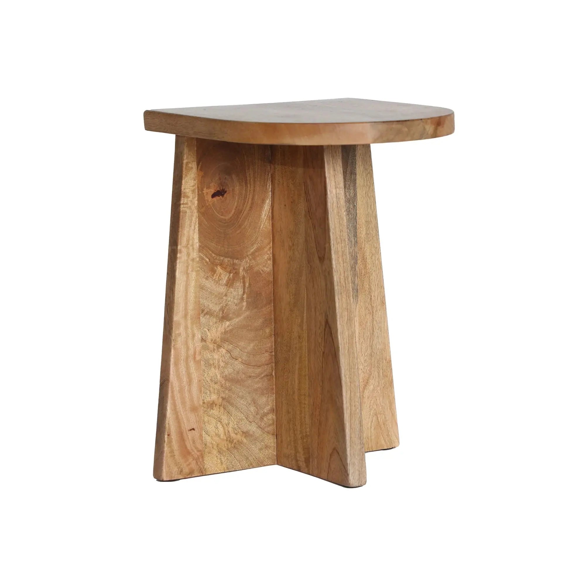 Table d'Appoint de Bout de Canapé en Bois de Manguier Brun Clair ZNIN - 35 x 30 cm KODU