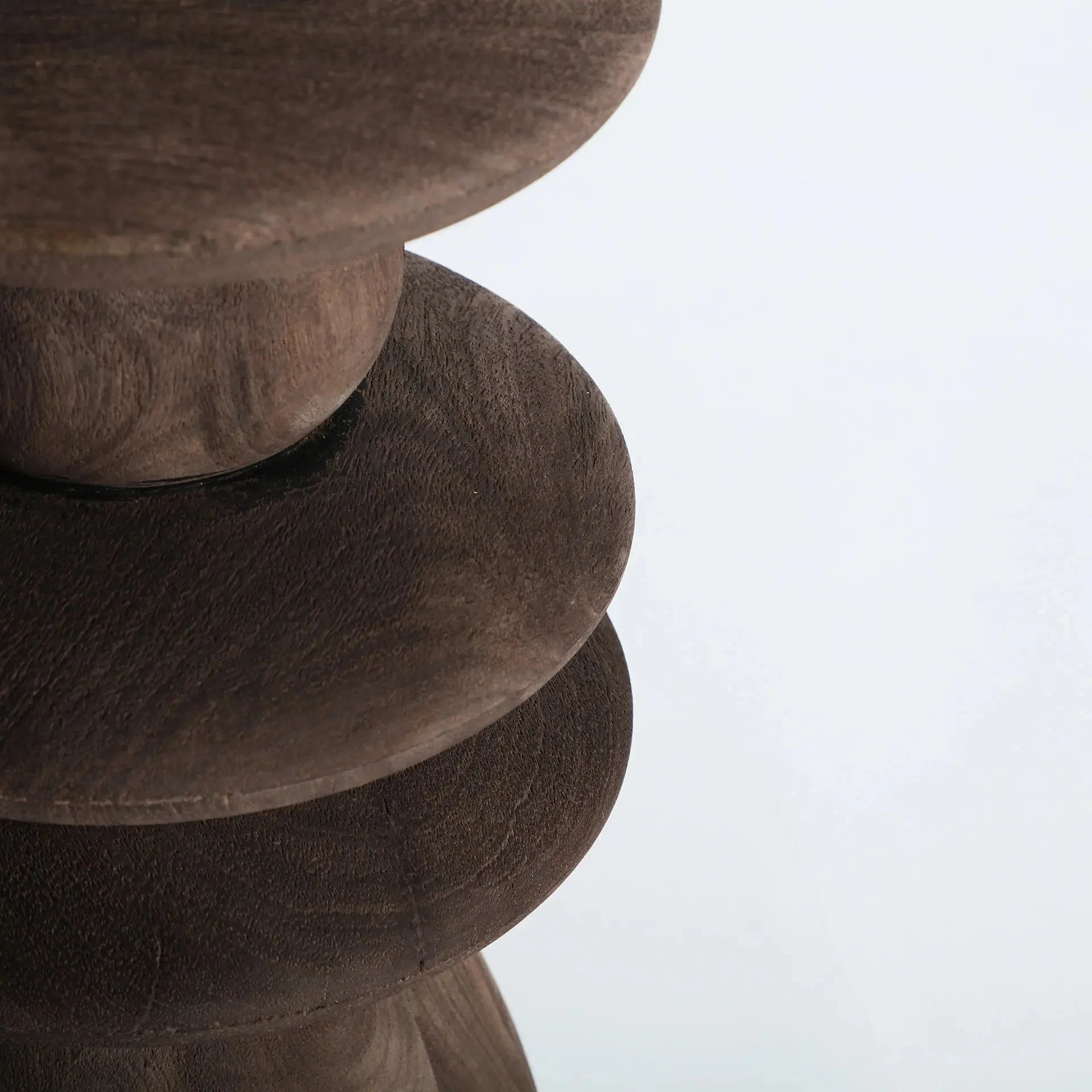 Table d'Appoint de Bout de Canapé en Bois de Manguier Brun et Plateau en Marbre Brun VRADS - 45 cm KODU