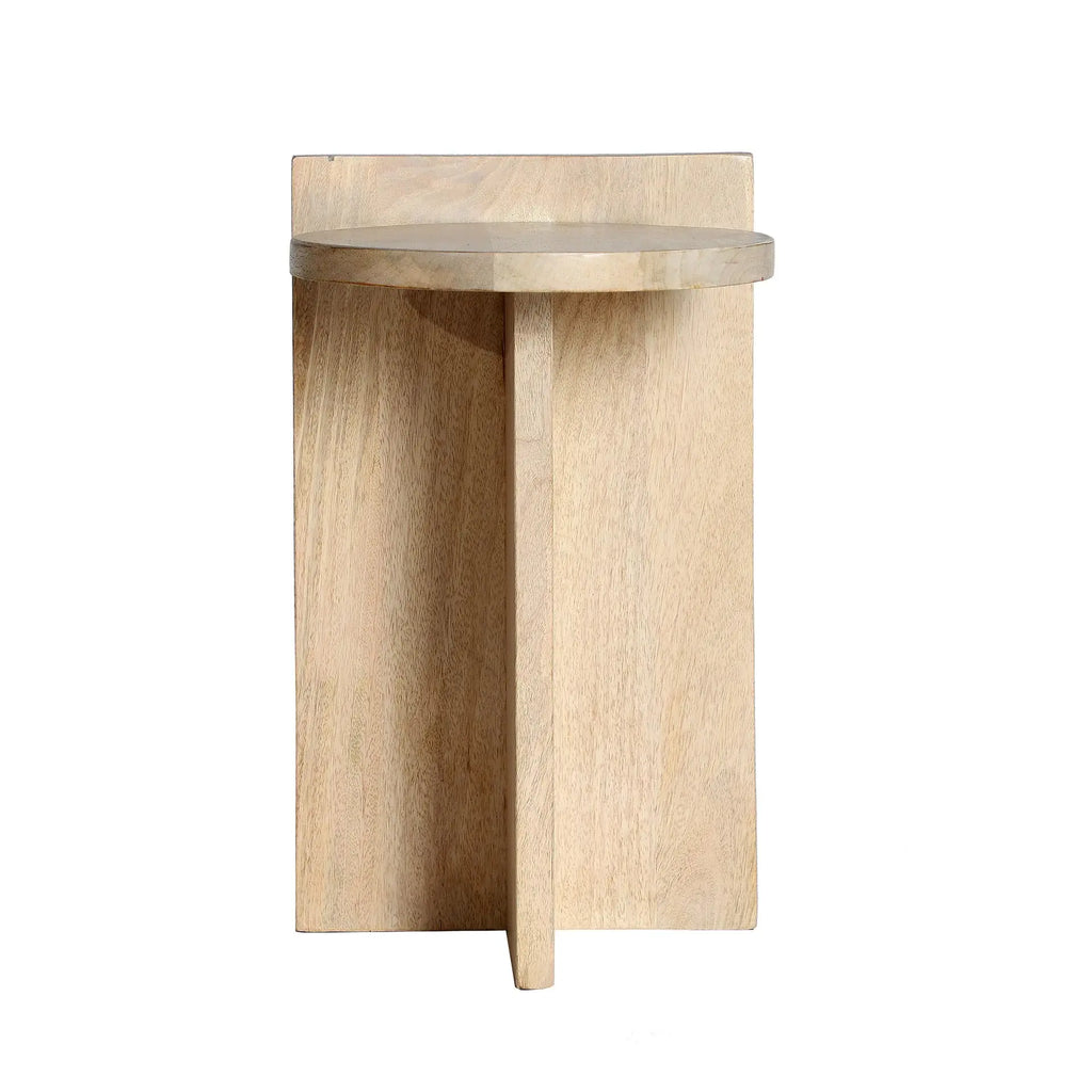Table d'Appoint de Bout de Canapé en Bois de Manguier Finition Naturelle LESZNO - 35 x 32 cm KODU