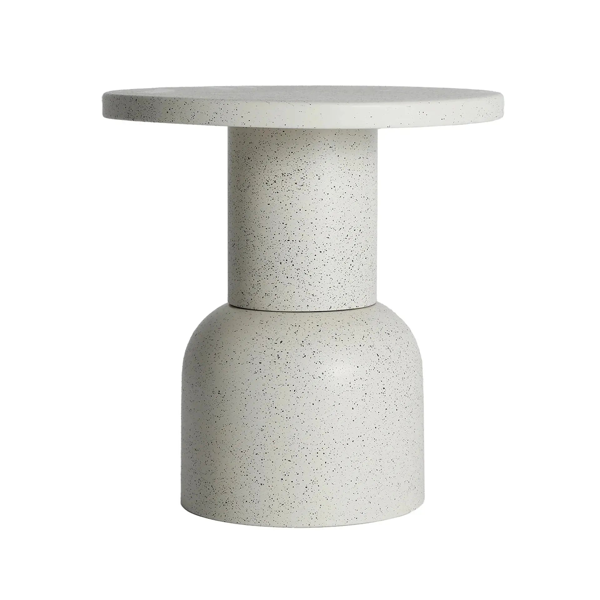 Table d'Appoint de Bout de Canapé en Fer Blanc Cassé OVADA - 51 cm KODU
