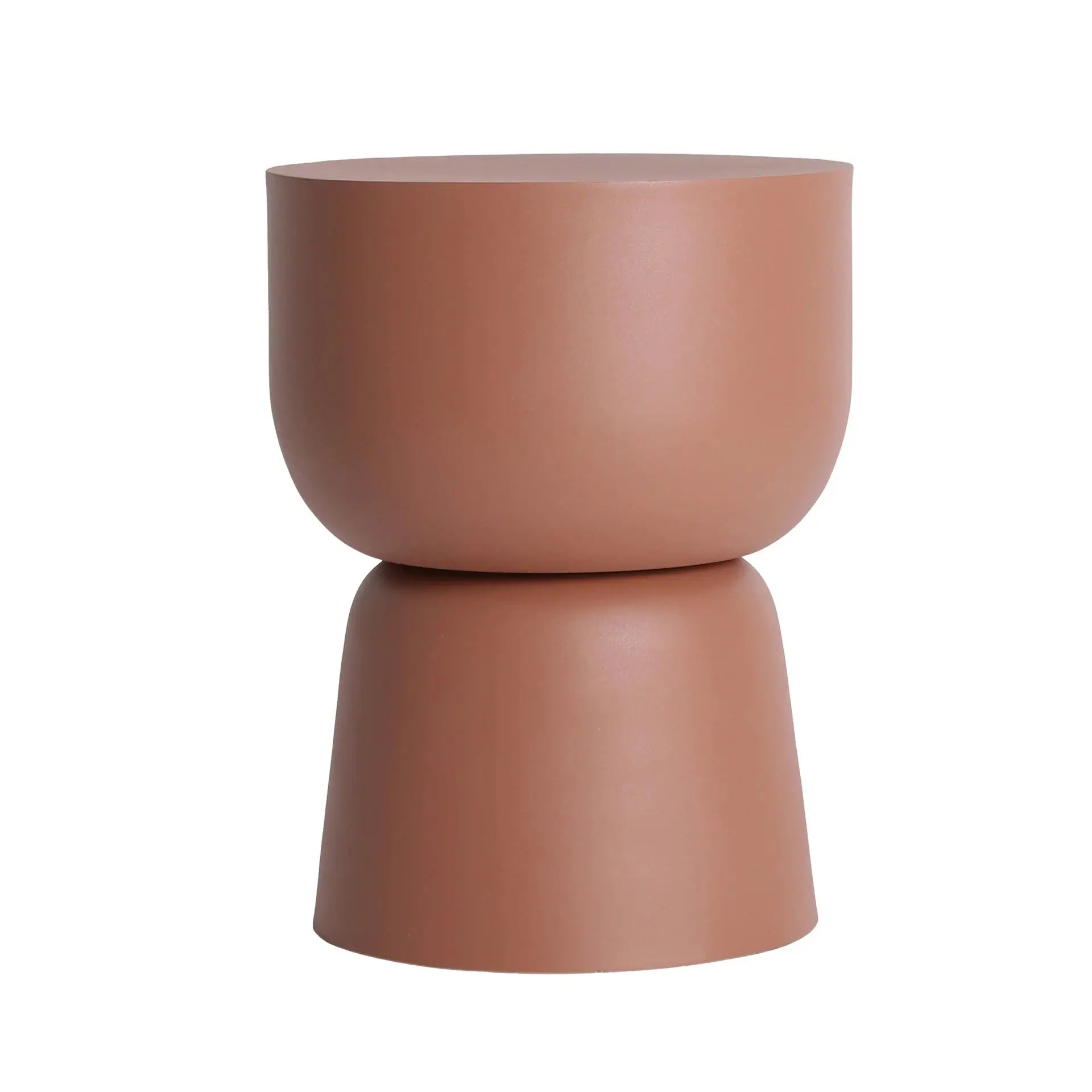 Table d'Appoint de Bout de Canapé en Fer Brun Finition Mate TERRA - 36 cm KODU