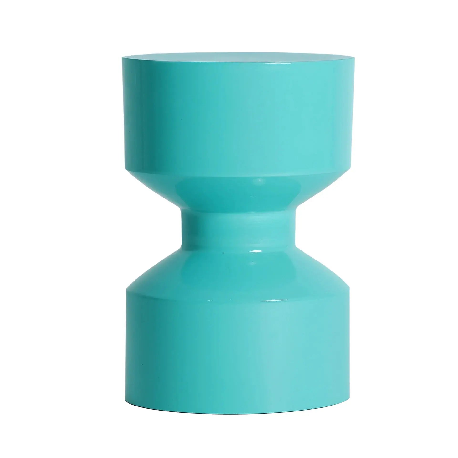 Table d'Appoint de Bout de Canapé en Fer Turquoise avec Finition Brillante POP - 31 cm KODU