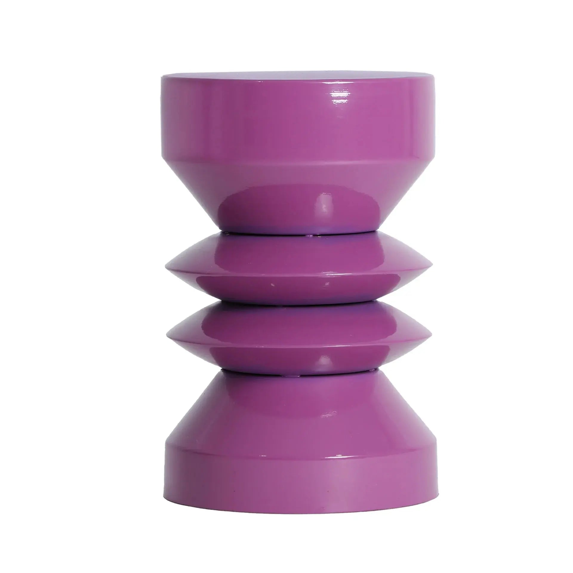Table d'Appoint de Bout de Canapé en Fer Violet et Finition Brillante GLOW - 26 cm KODU