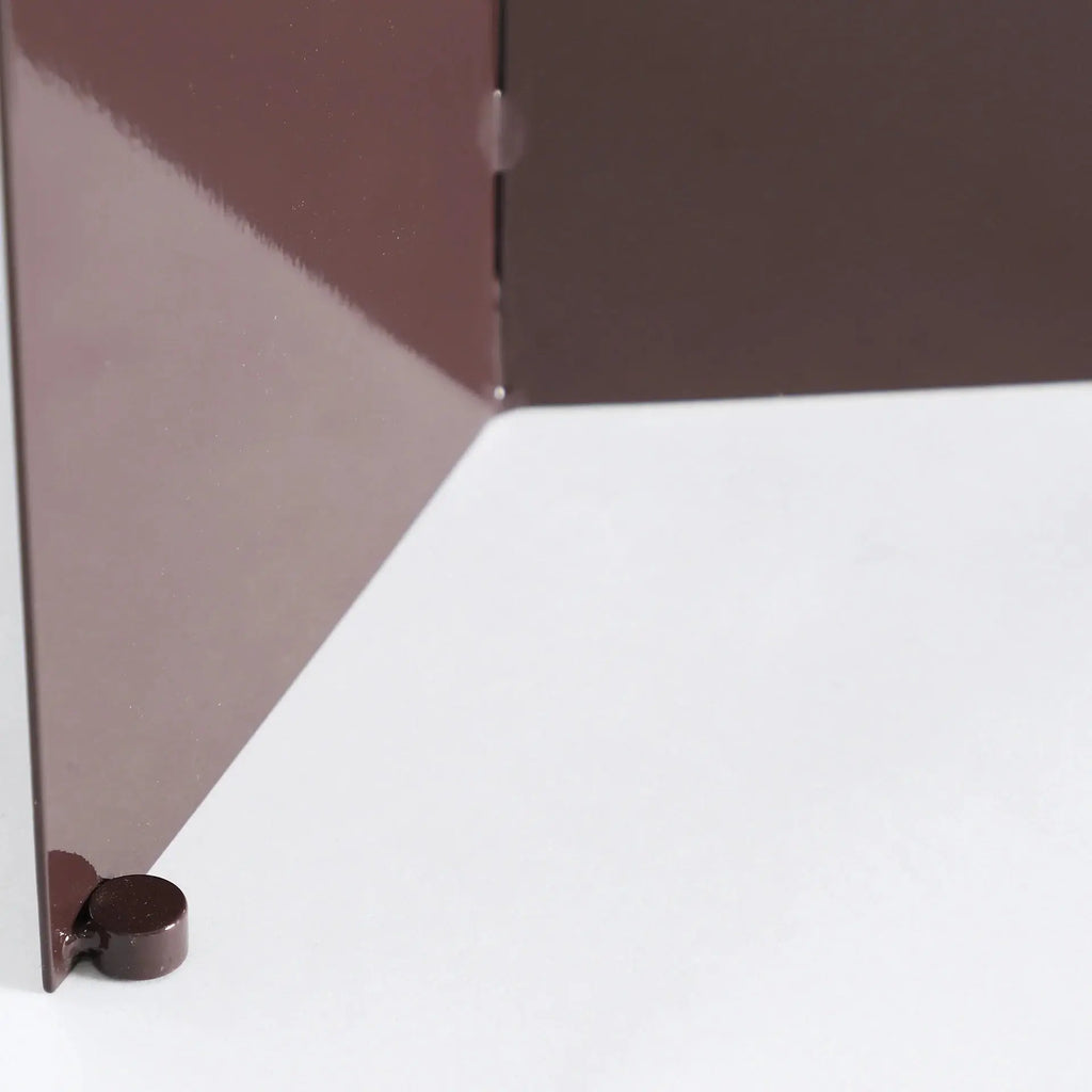 Table d'Appoint de Bout de Canapé en Fer brillant Chocolat et Marbre Synthétique Veteado - 37 cm KODU