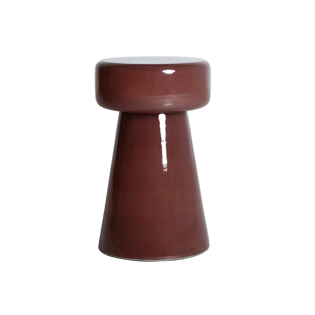 Table d'Appoint de Bout de Canapé en Verre Brun Finition Brillante ALCOUTIM - 29 cm KODU