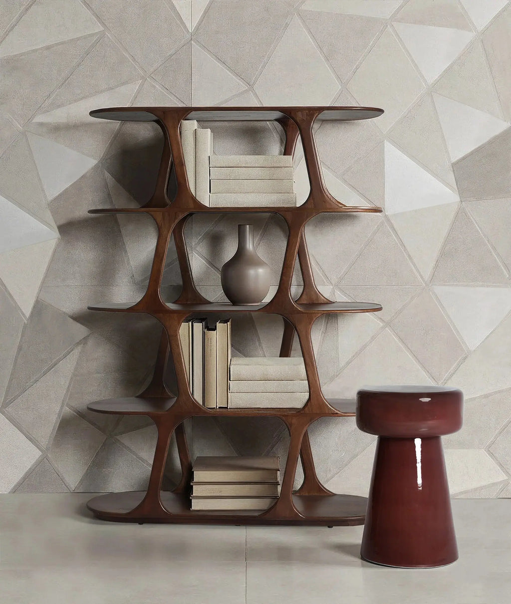 Table d'Appoint de Bout de Canapé en Verre Brun Finition Brillante ALCOUTIM - 29 cm KODU