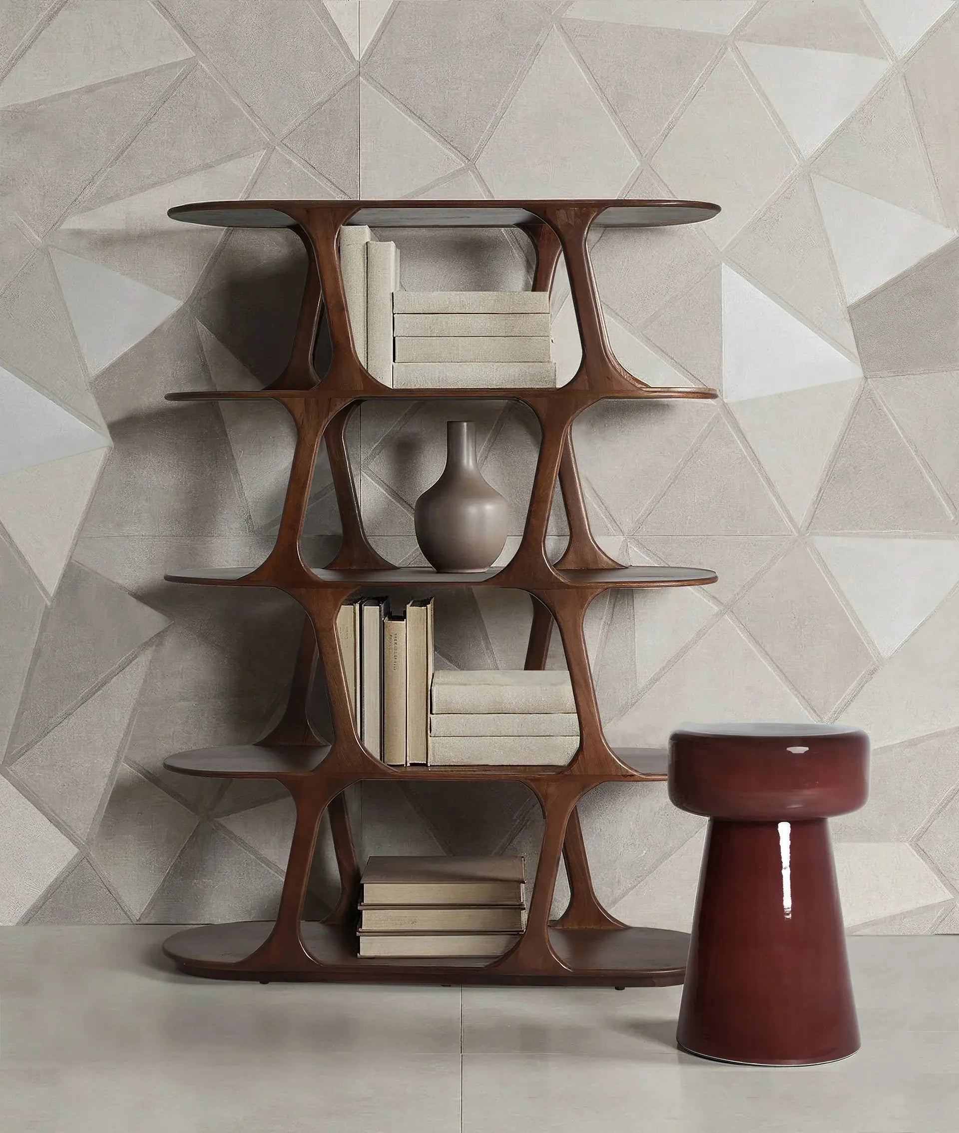 Table d'Appoint de Bout de Canapé en Verre Brun Finition Brillante ALCOUTIM - 29 cm KODU