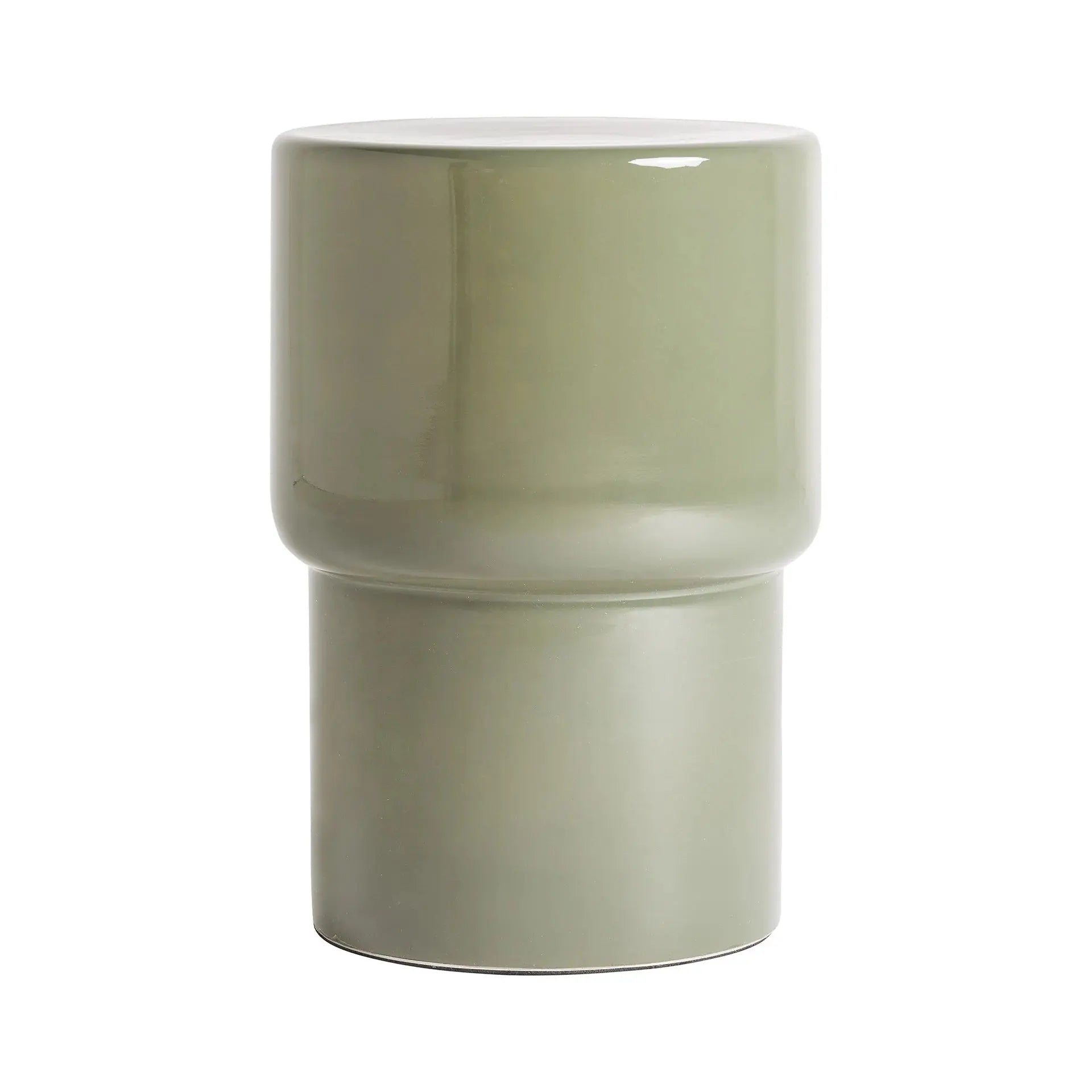 Table d'Appoint de Bout de Canapé en Verre Vert Finition Brillante ERICE - 30 cm KODU