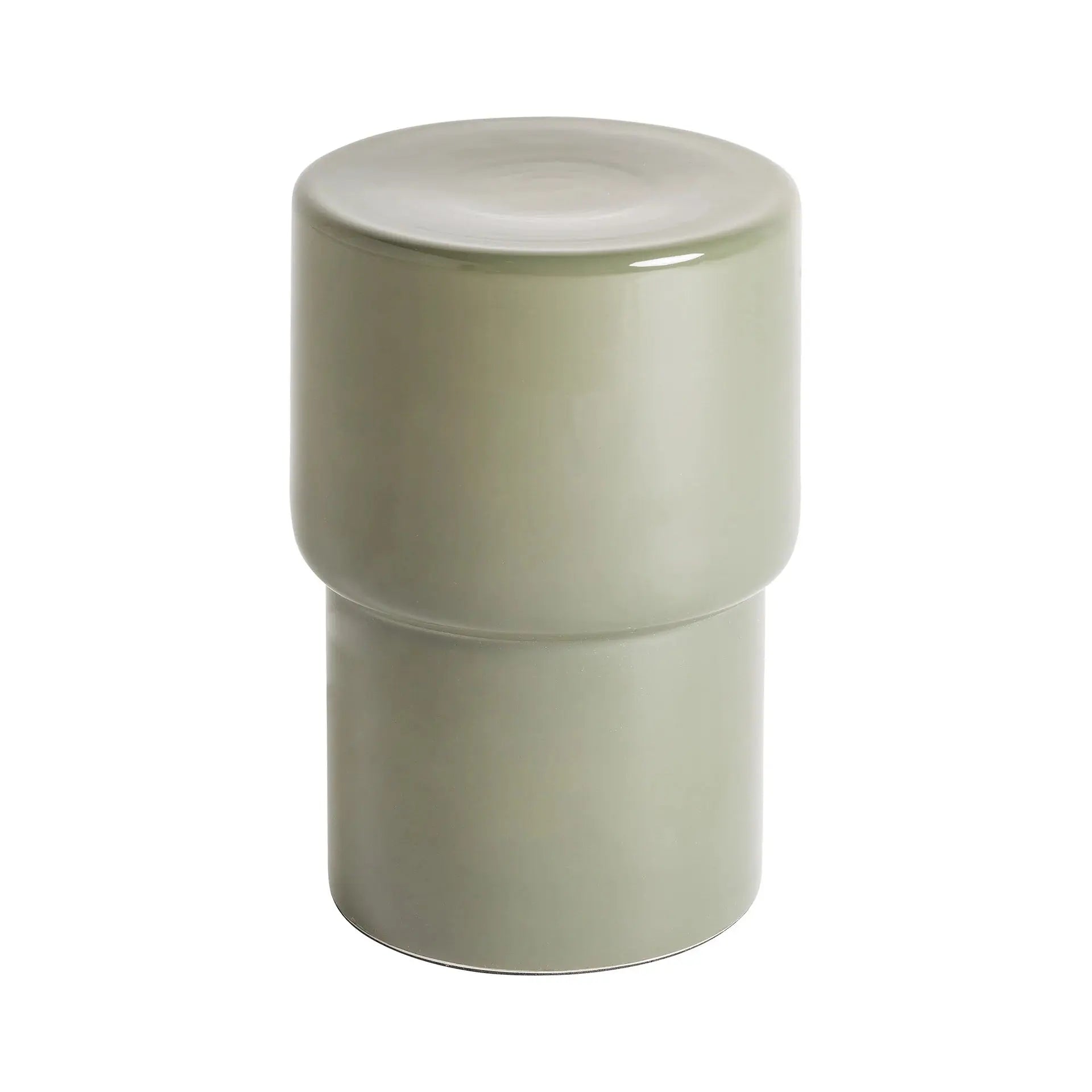 Table d'Appoint de Bout de Canapé en Verre Vert Finition Brillante ERICE - 30 cm KODU