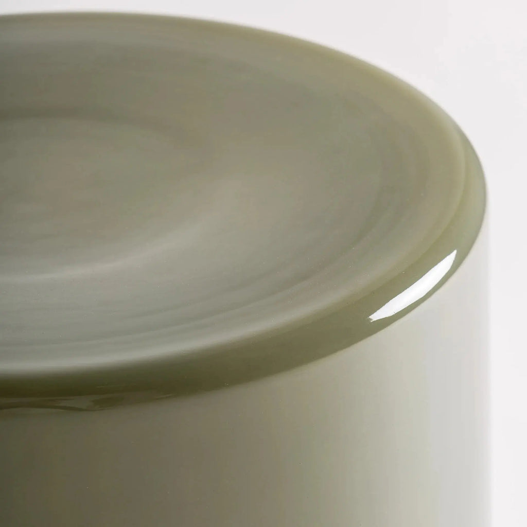 Table d'Appoint de Bout de Canapé en Verre Vert Finition Brillante ERICE - 30 cm KODU