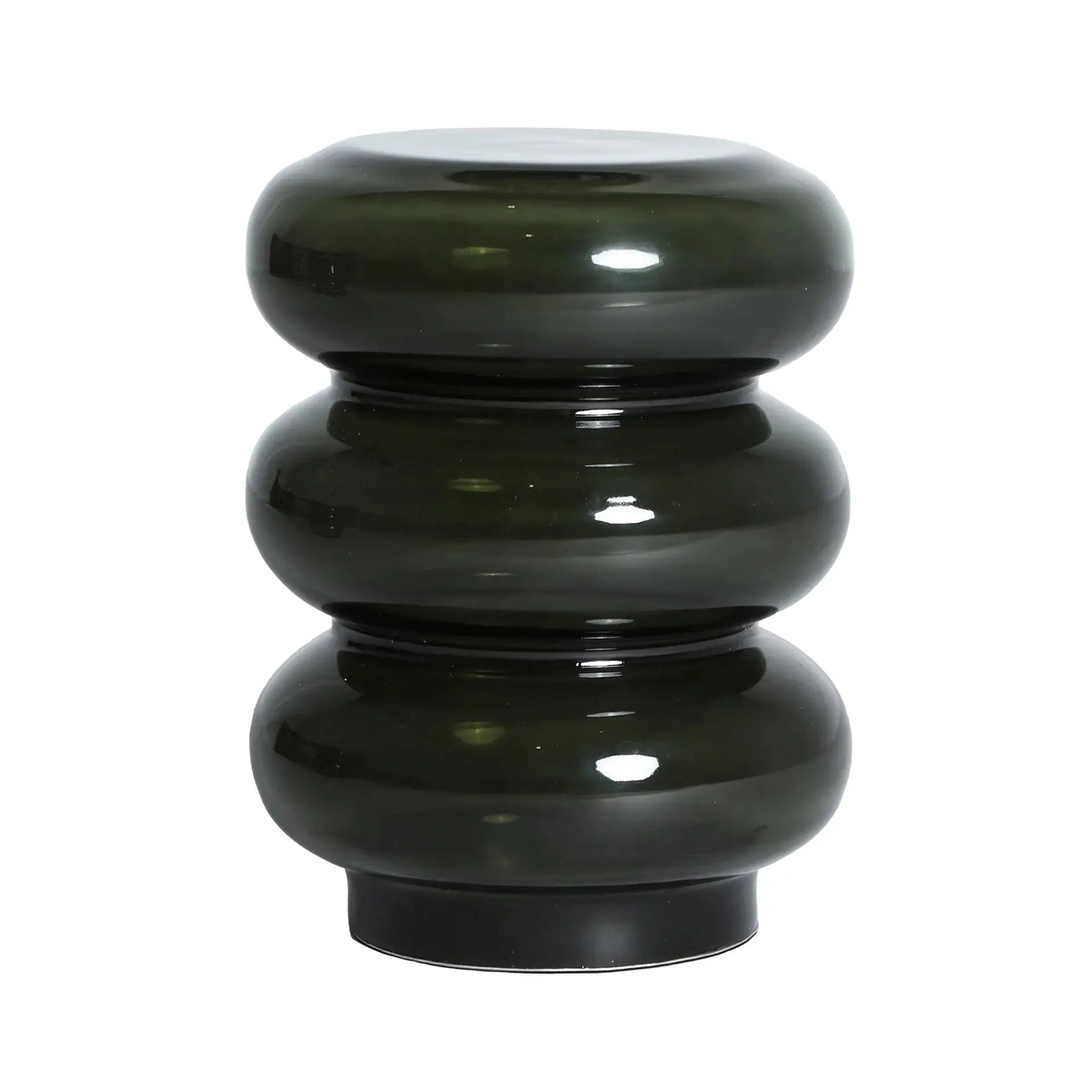 Table d'Appoint de Bout de Canapé en Verre Vert et Finition Brillante HALLSTAT - 20,5 cm KODU
