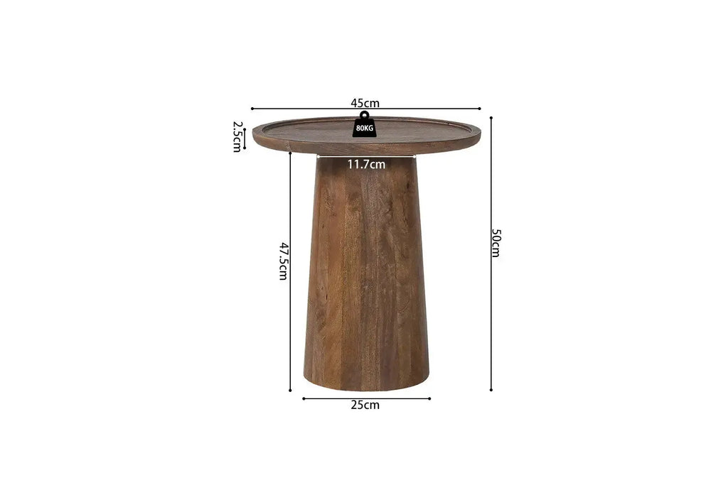 Table d'Appoint en Bois de Manguier AMAYA - 45x50 cm Rousseau